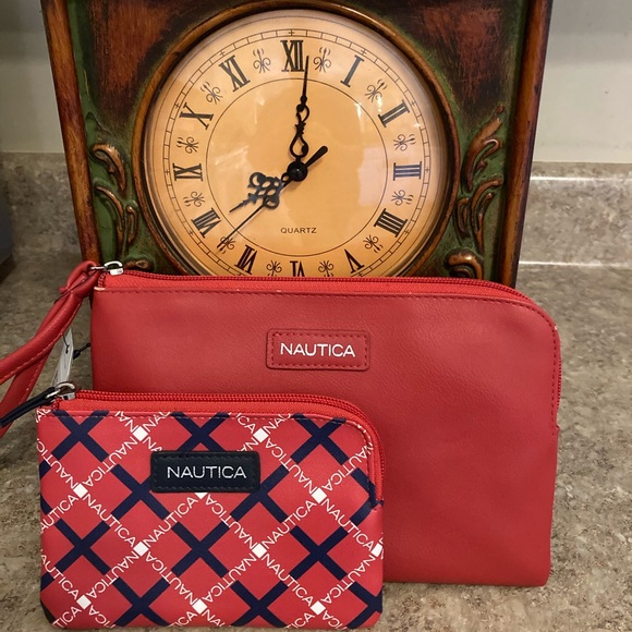 Nautica Red and Navy Clutch & Wristlet Set - Picture 1 of 9